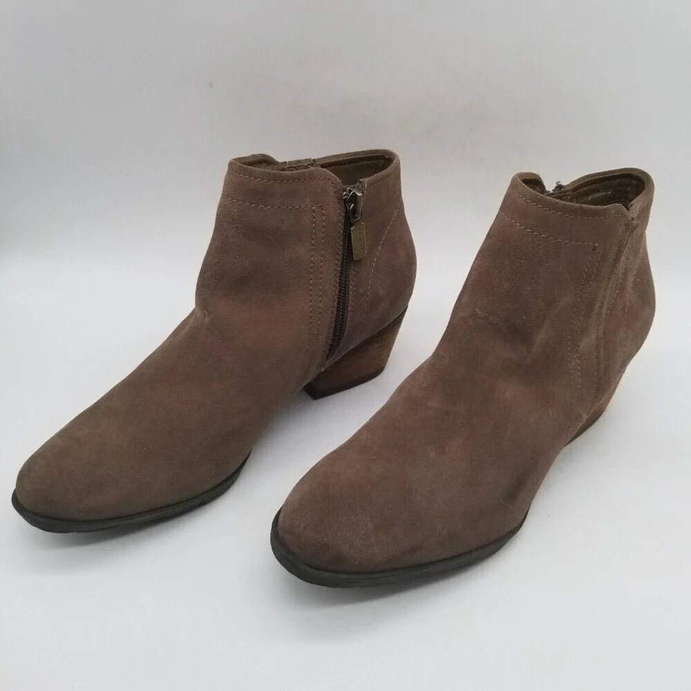 Blondo Womens Valli B4935 02C Brown  Suede Waterproof Ankle Bootie‎ Size 7 M